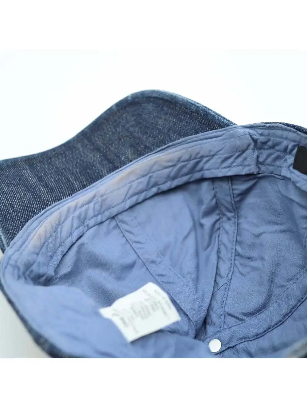 J. CREW Blue Denim Baseball Cap Chenille Patch Number 10 Adjustable Strapback